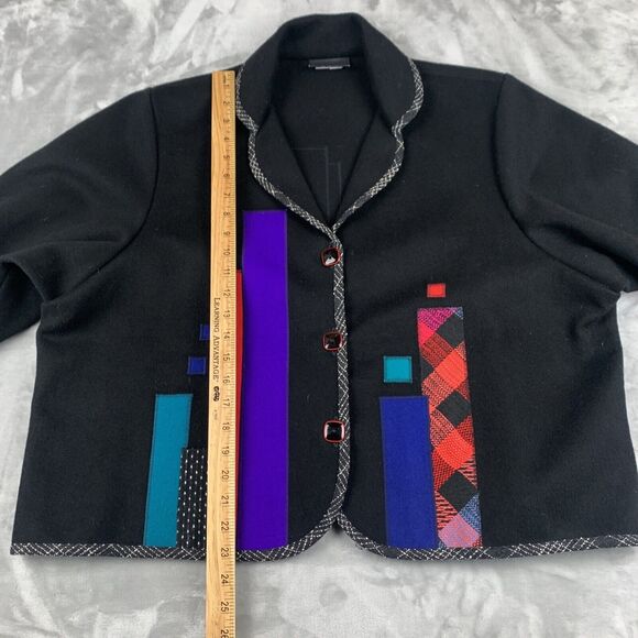Lynn‎ Murray Wool Jacket Women's 3XL Abstract Art Topper Button Up Coat (0593) - Picture 10 of 10